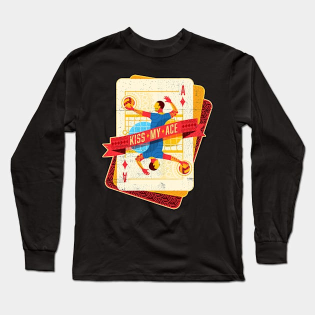 Kiss my Ace (of Diamonds) | Volleyball Design Long Sleeve T-Shirt by Volleyball Merch